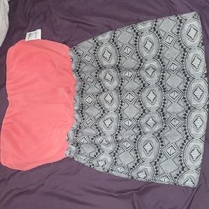 Strapless mini dress